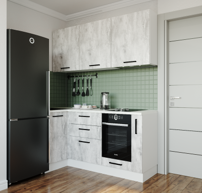 Кухонный гарнитур угловой Пайн-1800х1000 (стол. 26 мм)