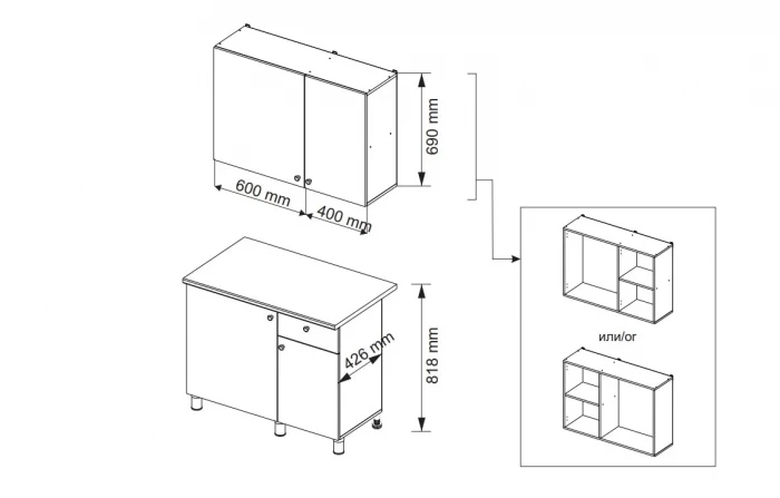 Кухня Point 1м