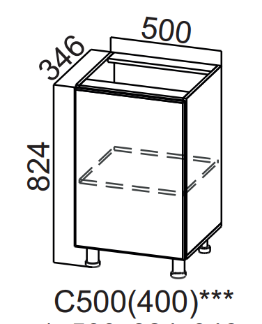 Шкаф нижний 500 (400) Бостон