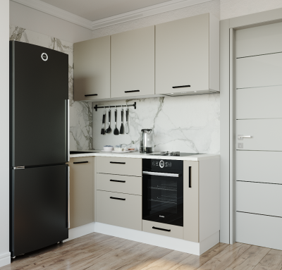 Кухонный гарнитур угловой Шампань-1800х1000 (стол. 26 мм)