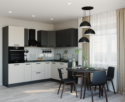 Кухонный гарнитур угловой Лофт-2400х1600 (стол. 26 мм)