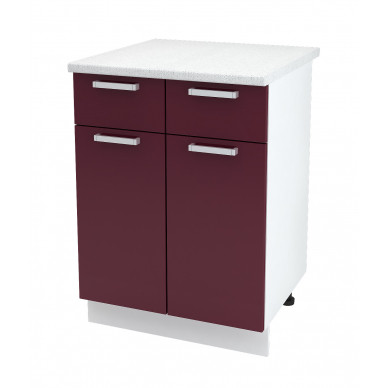 Шкаф нижний 600 с ящ. и расп.дверками Бетон