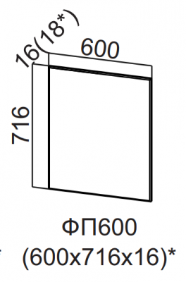 Фасад для посудомоечной машины 600 Вельвет