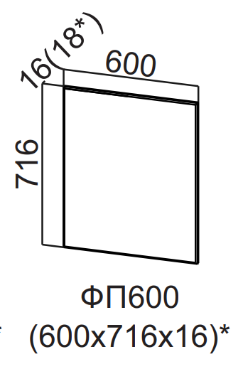 Фасад для посудомоечной машины 600 Вельвет