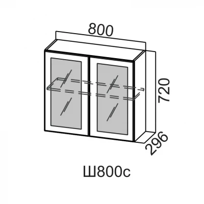 Шкаф навесной 800/720 стекло Вектор СВ