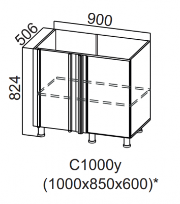 Шкаф нижний угловой 1000 Бостон