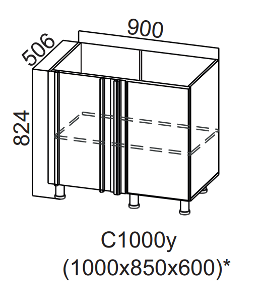 Шкаф нижний угловой 1000 Бостон