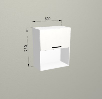 Шкаф навесной 600 2 яруса горизонтальный с открытой полкой Санвут