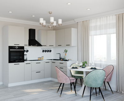 Кухонный гарнитур угловой Шампань 2400х1600 (стол. 26 мм) 1