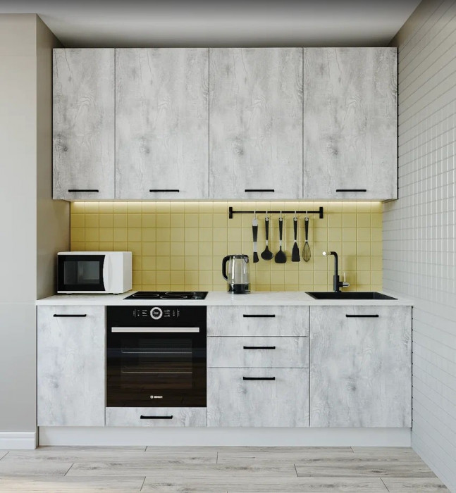 Кухонный гарнитур Пайн 2200 мм (стол. 26 мм)