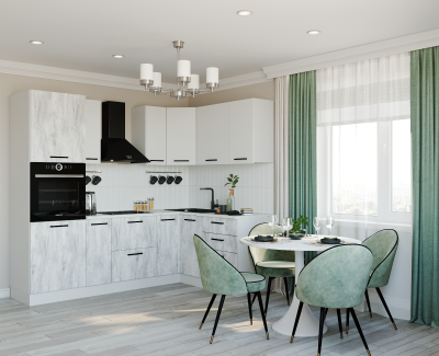 Кухонный гарнитур угловой Бланка 2400х1600 (стол. 26 мм) 2