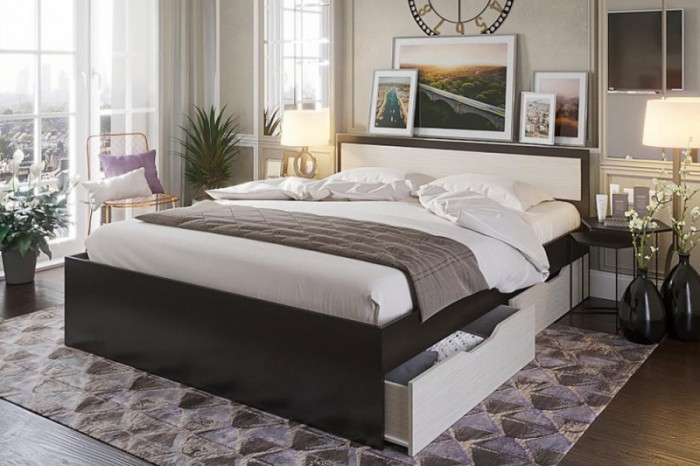 Кровать 1400 с ящиками Гармония Стендмебель