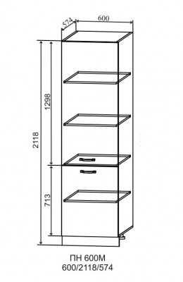 Пенал кухонный 600 глухой Тренто
