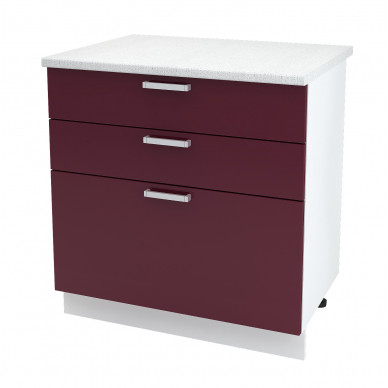 Шкаф нижний 800 с 3 ящиками Бетон 