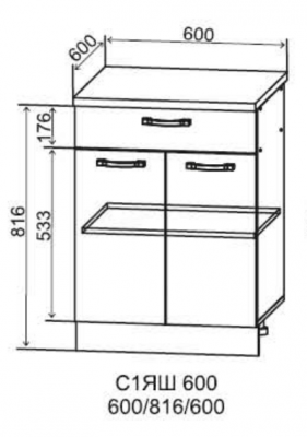 Шкаф нижний 600 1 ящик Монца