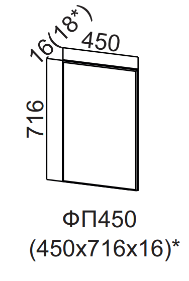 Фасад для посудомоечной машины 450 Бостон 