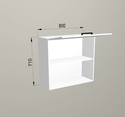 Шкаф навесной 800 2 яруса горизонтальный с открытой полкой Санвут