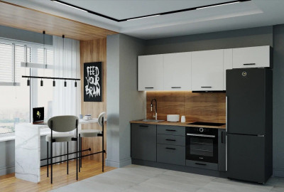 Кухонный гарнитур Вегас 2550 мм (стол. 26 мм)