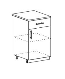 Шкаф нижний 500 с 1 ящиком Ксения