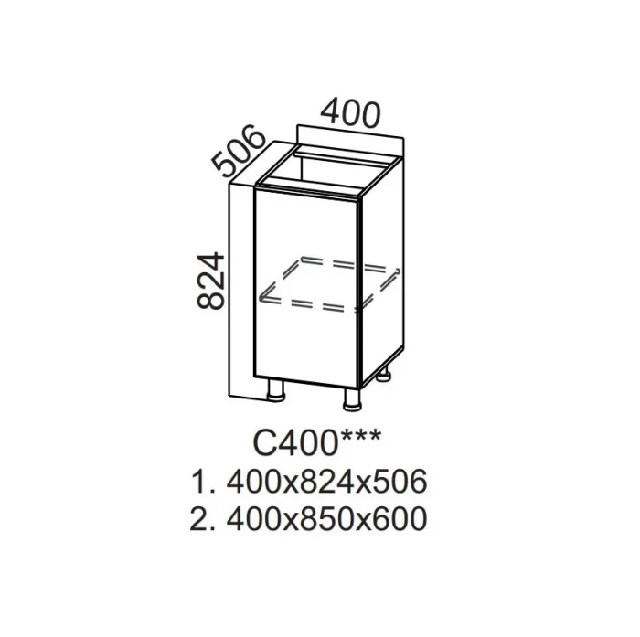 Шкаф нижний 400 Грейвуд СВ