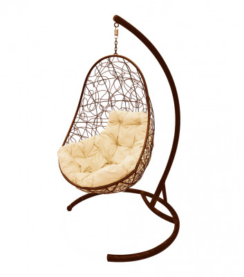 Подвесное кресло Овал с ротангом
