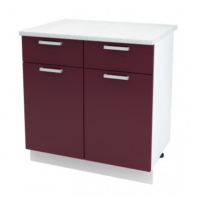 Шкаф нижний 800 с 2 ящ. и расп.дверками Бетон