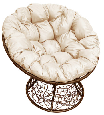 Кресло Папасан пружинка с ротангом