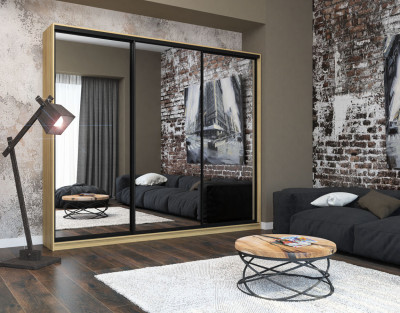 Шкаф-купе Лофт 3000 фасад зеркало сплошное