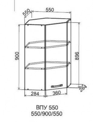 Шкаф верхний угловой 550/900 Арка