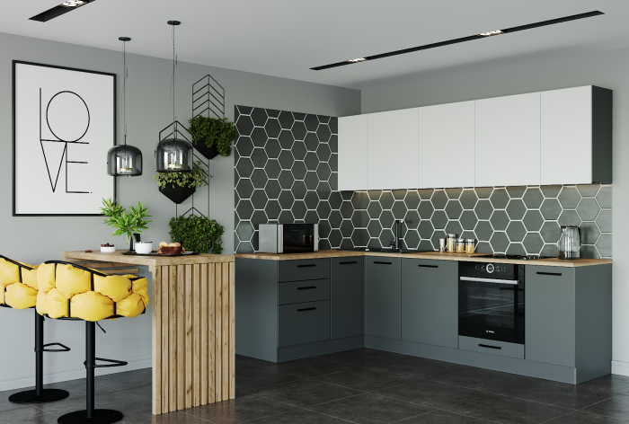 Кухонный гарнитур угловой Вегас 2600х1600 (стол. 26 мм)