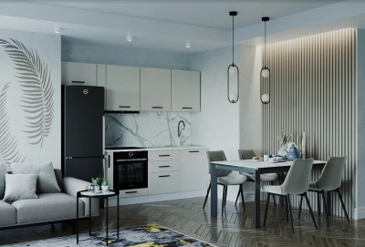 Кухонный гарнитур Шампань 2550 мм (стол. 26 мм)