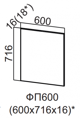 Фасад для посудомоечной машины 600 Бостон 
