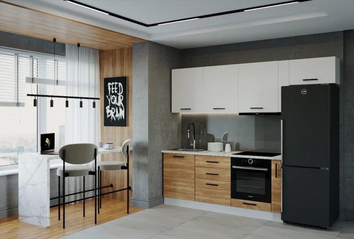 Кухонный гарнитур Лада 2550 мм (стол. 26 мм)