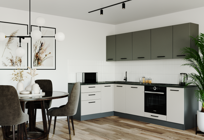 Кухонный гарнитур угловой Лофт 2600х1600 (стол. 26 мм)