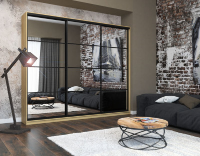 Шкаф-купе Лофт 3000 глубина 470 фасад зеркало 3г