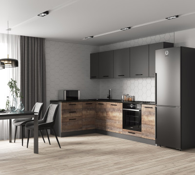 Кухонный гарнитур угловой Трансильвания 2600х1600 (стол. 26 мм)