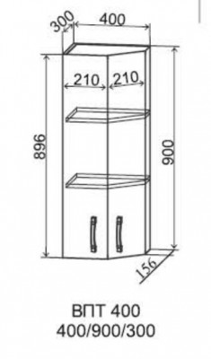 Шкаф верхний торцевой 400/900 Арка