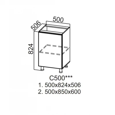 Шкаф нижний 500 Грейвуд СВ