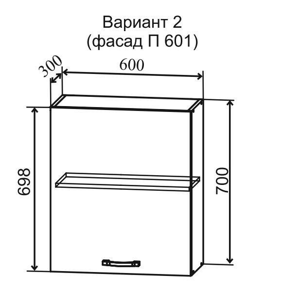 Шкаф верхний 601/700 1 ств. Тренто
