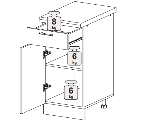 Шкаф нижний 400 с 1 ящиком Кельн