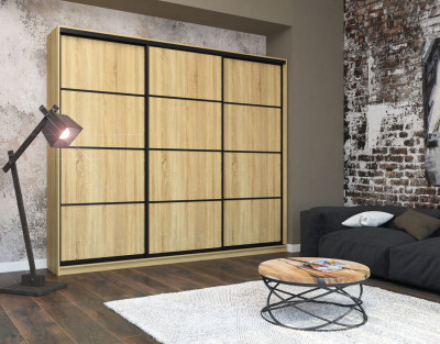 Шкаф-купе Лофт 3000 глубина 470 фасад ЛДСП 3г