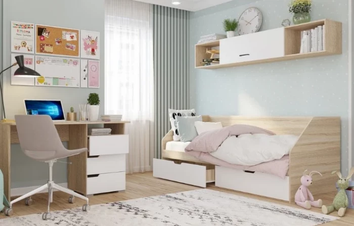 Кровать 800 с 2я ящиками Анталия МДФ