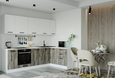 Кухонный гарнитур угловой Руанда 2600х1600 (стол. 26 мм)