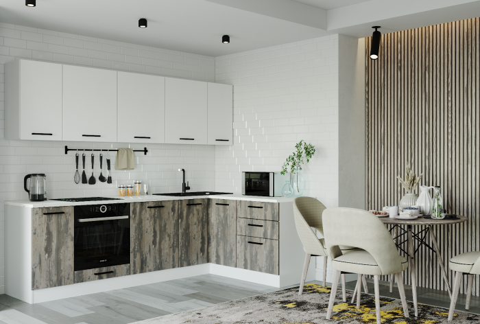 Кухонный гарнитур угловой Руанда 2600х1600 (стол. 26 мм)