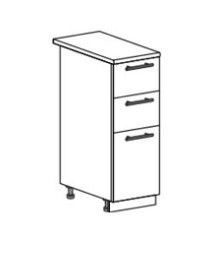Шкаф нижний 300 с 3 ящиками Ксения