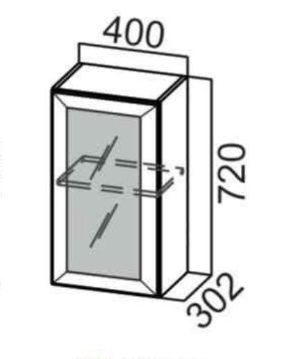 Шкаф навесной 400/720 рамочный фасад Квадро РАЛ