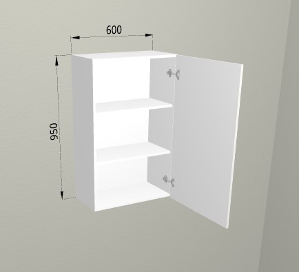 Шкаф навесной 600/950 1 створка Санвут
