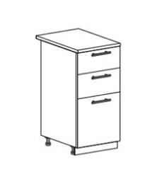 Шкаф нижний 400 с 3 ящиками Ксения