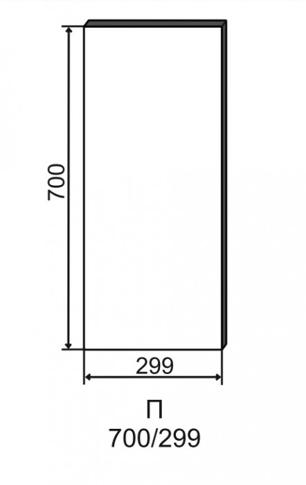 Торцевой фасад для верхнего шкафа П 700 Лофт ДСВ