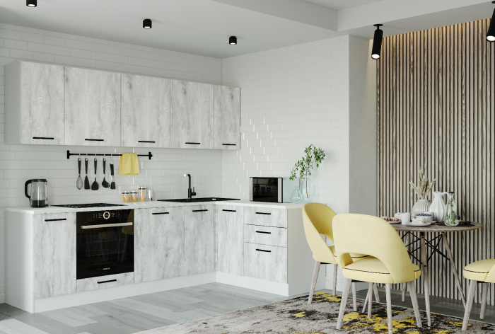 Кухонный гарнитур угловой Пайн 2600х1600 (стол. 26 мм)